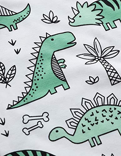 Unisex Baby Wearable Blanket With Hat Cap Cotton Sleeping Bag 2 Pcs Long Sleeve Nightgowns (Dinosaur, 0-6M) #TOP3