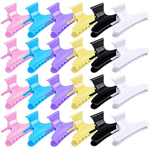 ANBALA Butterfly Hair Clips, Hair Claw Clips Clamps for Women, Large Hair Clips for Medium Thickness Fine Hair, 24 Pack 4 X6 Colors Cover