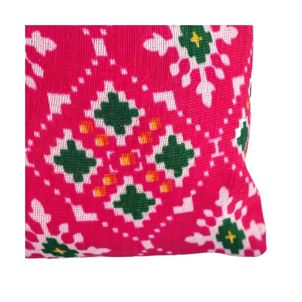 Kuber Industries Potli | Silk Wedding Potli | Drawstring Closure Potli | Wallet Potli | Christmas Gift Potli | Baby Shower Potli | Small-Patola-Print Potli | 5x7 Inch | Pack of 6 | Rani - Image 6