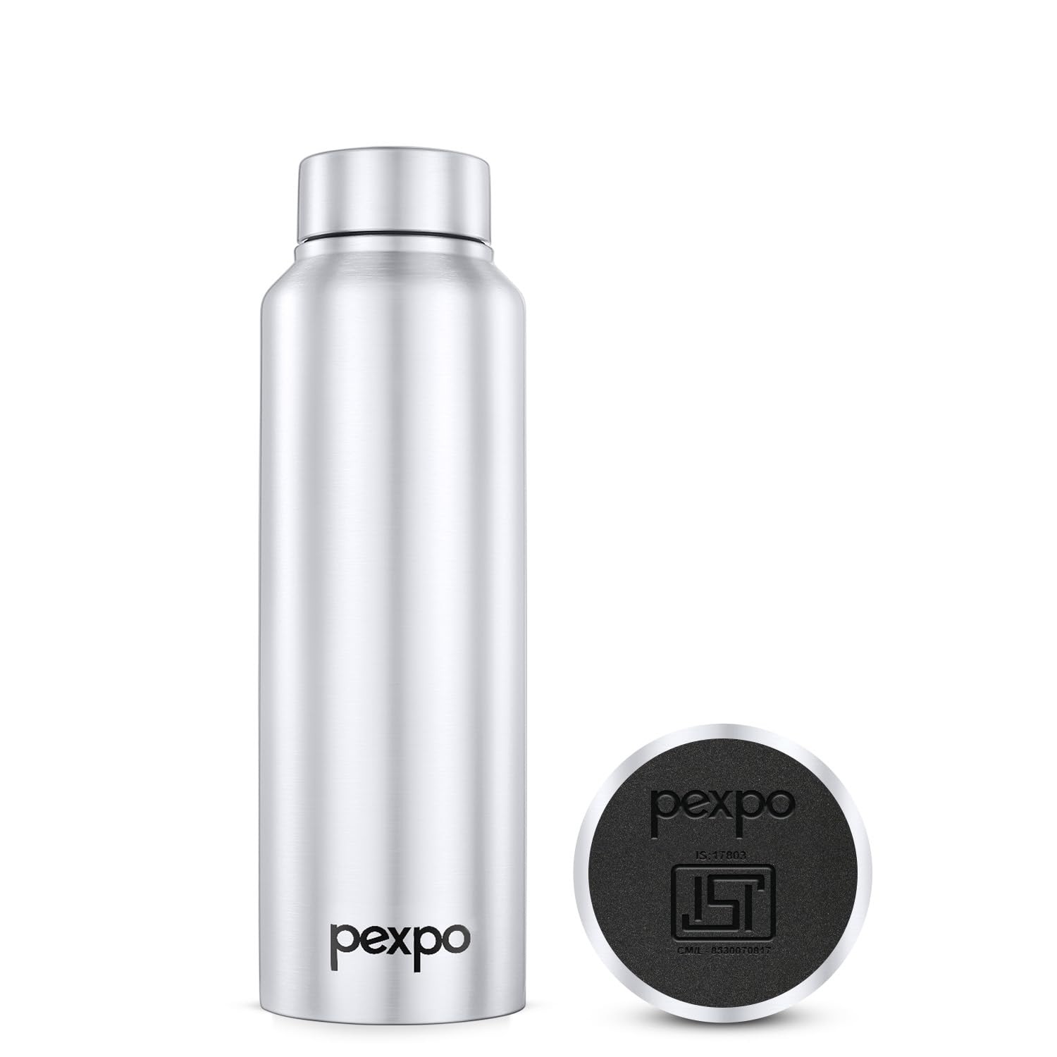 Go24 pexpo Chromo ISI Certified Stainless Steel Sports/Fridge Water Bottle - 750ml | Single Wall | Leakproof | Lightweight...