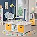 RiverRidge Folding Storage Bins with Handles Golden yellow Cube Storage Organizer for Closet, Bedroom & Playroom - Closet Organizers and Storage Set of 2