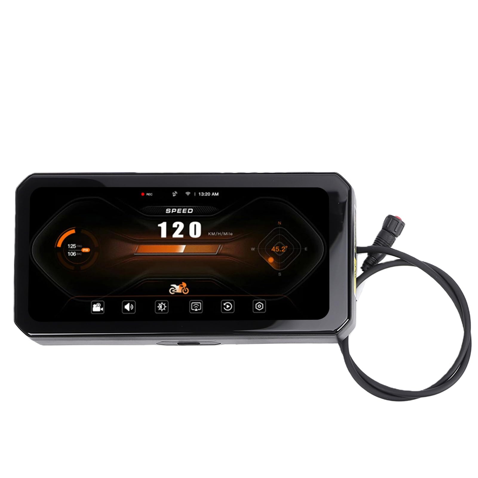 Yosoo Health Gear Kamera Samochodowa Motocykla Wyświetlacz o Przekątnej 6,25 Cala Rejestrator Jazdy Motocyklem z obudową ze Stopu ABS Podwójne Kamery 12 MP o Kącie 150 Stopni Wi-Fi 5,8 GHz dla