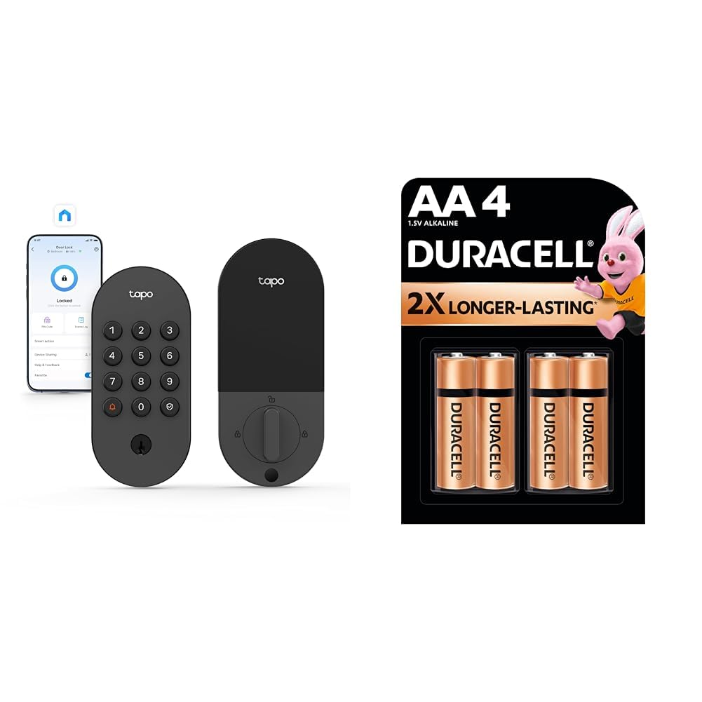 Tapo DL100 Smart WiFi Door Lock with Keyless Entry, App & Bluetooth Control, 4 AA Batteries Included