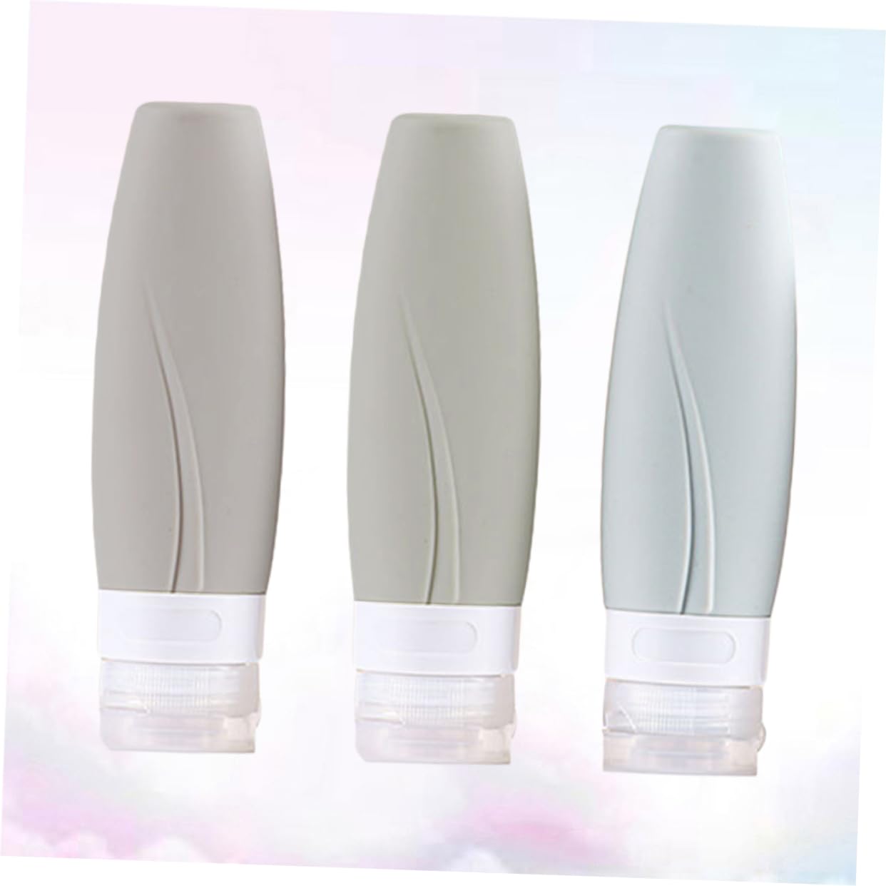 PACKOVE 2 Set Sottovuoto Silicone Per Viaggio Contenitori Riutilizzabili E Portatili Per Cosmetici E Lozioni Con Sacchetto Pvc 3 Pezzi*2