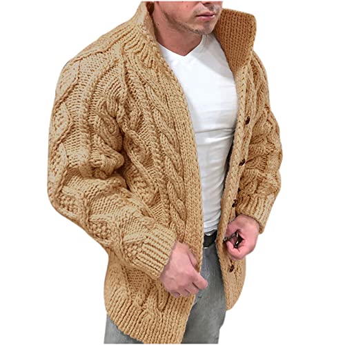 Check out this this beige white sweater from Amazon! Check out this 2024 Fashion Knitwear for Men's Sweater Coat Retro Lapel Button Plus Size Cable Knited Cardigan Henley Sweater from Amazon!
