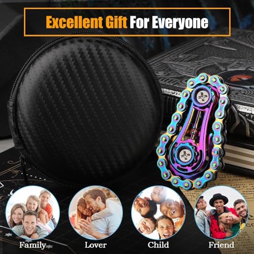 Zahnräder Fidget Kette, Coole Montage Fidget Spinner Ring Spielzeug für Kinder Erwachsene, Metall Fidgeting Fahrrad Kettenräder Würfel, EDC Neuheit Stress Relief Hand Spinner Kinetisches Geschenk