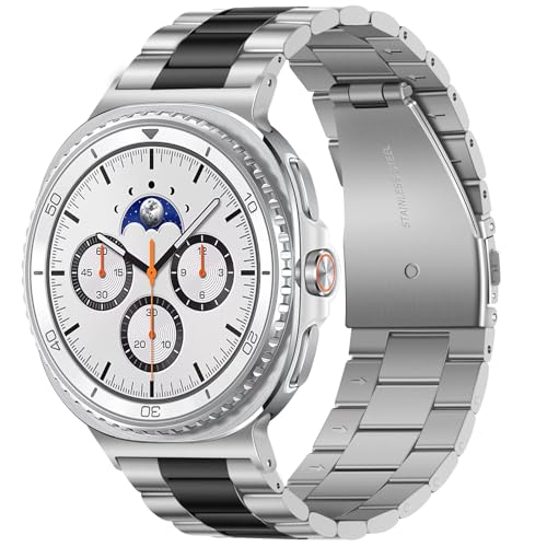 Bracelet Samsung Galaxy Watch 8 en métal d'acier inoxydable de haute qualité élégant argent noir