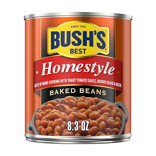 Bush's Best Homestyle Baked Beans, Source Of Plant Based Protein And Fiber, Low Fat, Gluten Free, 8.3 Oz