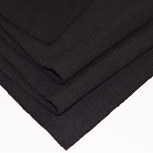 Image of TinaKim Ribbing Knit Fabric for Waistbands, Collars & Cuffs - Stretchy Elastic Material (40 inchx8 inch Strip, Black) - Durable Sewing & DIY Apparel Crafting Supplies