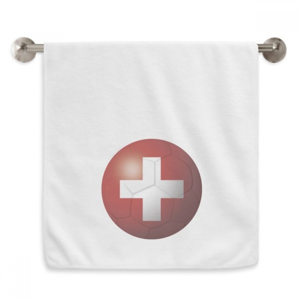 Serviette Suisse football 33x74 cm blanche idéale pour le fitness et le stade
