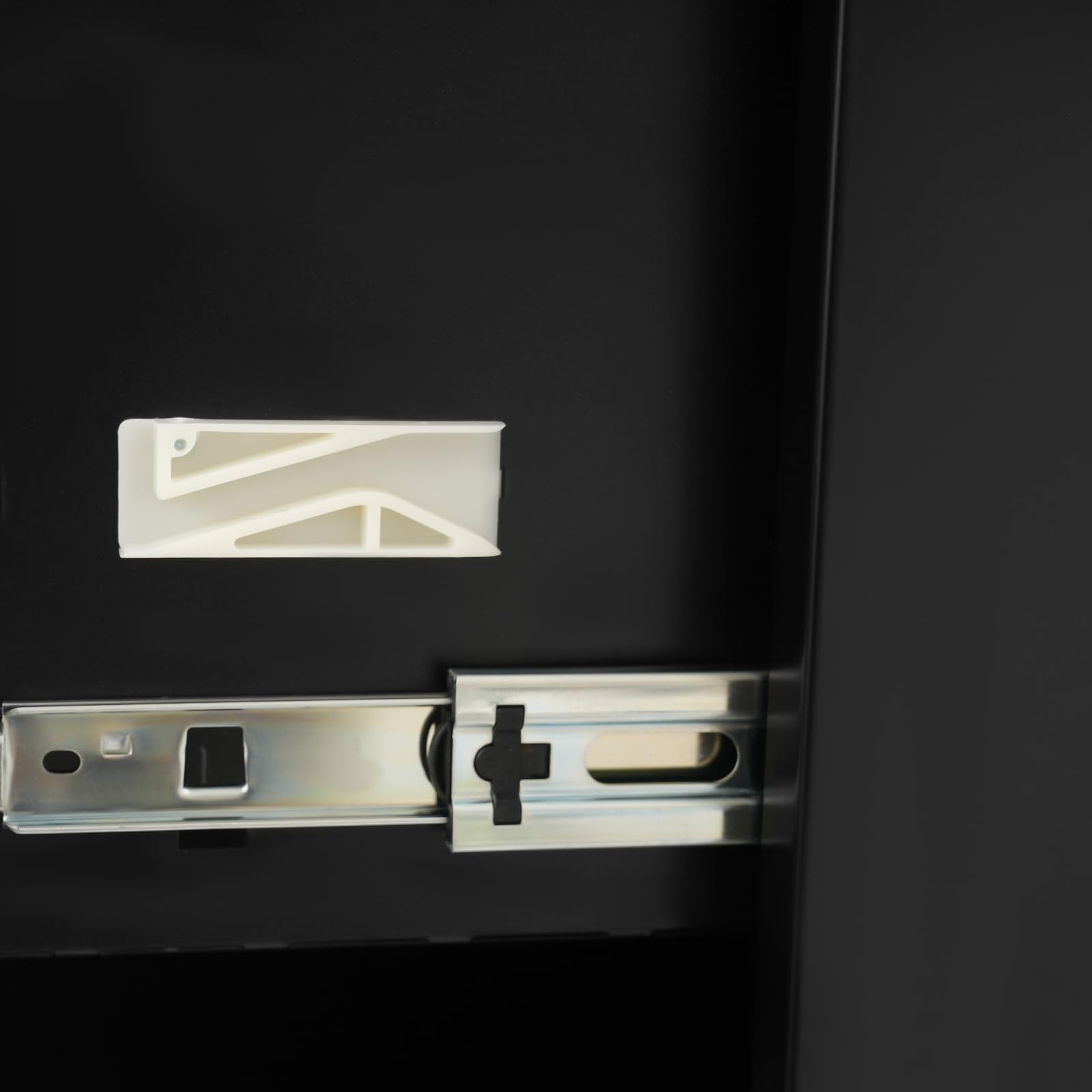 Armadietto con 3 cassetti, armadio in metallo in acciaio chiudibile, contenitore con cassetti per ufficio, armadietto da ufficio con serratura per documenti e documenti, 46 × 62 × 103,1 cm, nero