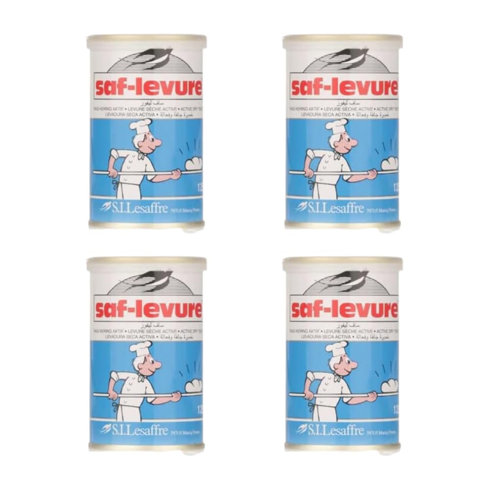 Saf-Levure 4X125g - Dehydrated Active Dry Yeast for All Bread-Making Processes - Easy to Rehydrate and Exceptionally Stable at Room Temperature for Long-Term Storage