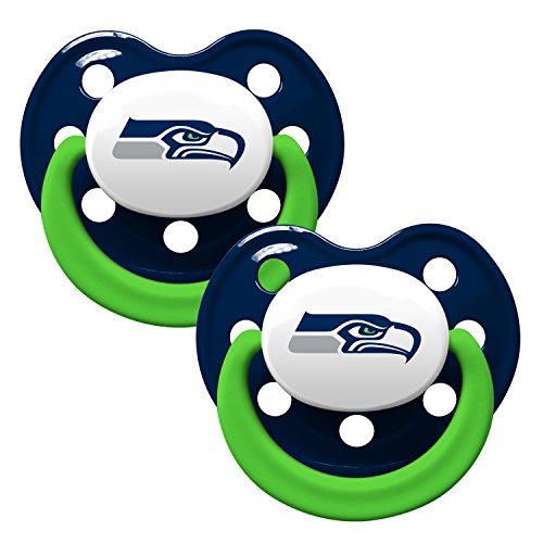 Seattle Seahawks 2-Tone Infant Pacifier 2-Pack Set - 2015 NFL Baby Pacifiers