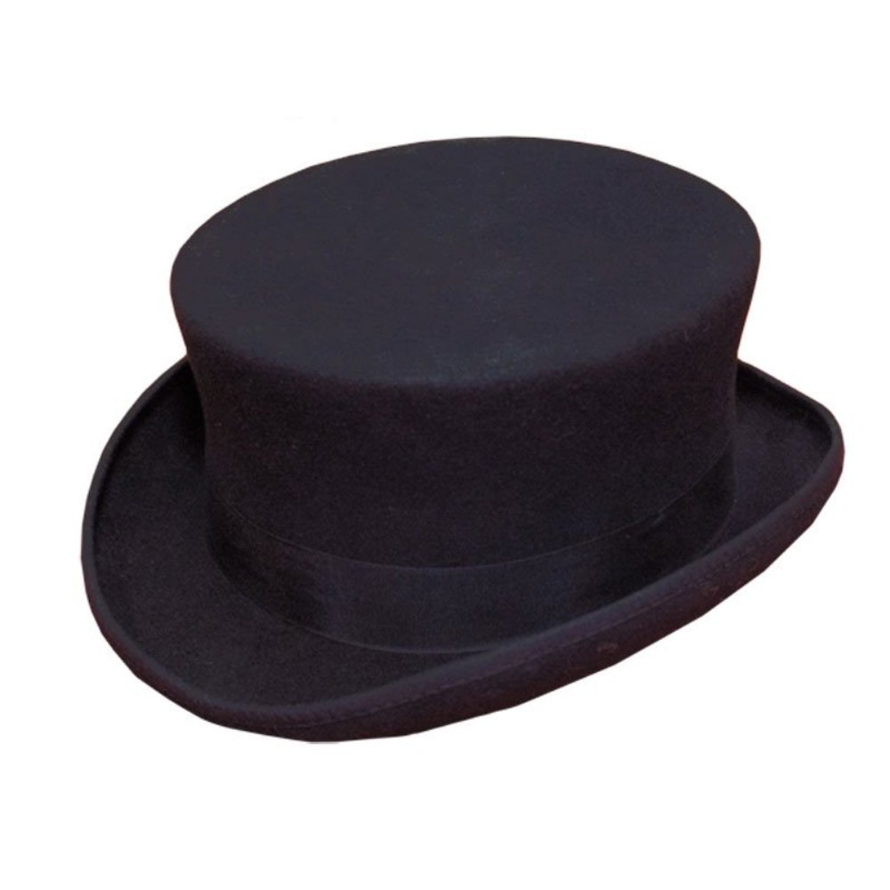 Jmc Trading Company Men's Black 100% Wool Dressage Style Top Hat - Sz 57Cm