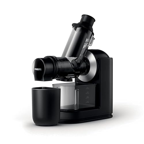 Philips Viva Collection Masticating Juicer, 150W, 1L, XL Tube, Quick Clean Technology, HomeID App, Dishwasher-safe Parts, Drip Stop, Easy Assembly, Compact Storage, Black (HR1889/71) - 1 L - 150 Watt