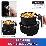 Total Chef Air Fryer - Aerogrill, Non-Stick Frying Basket, French Fry, Digital Touch Screen, 7 Presets, Freidora Eléctrica, Countertop Cooking Kitchen Appliance, 3.8 quart Black