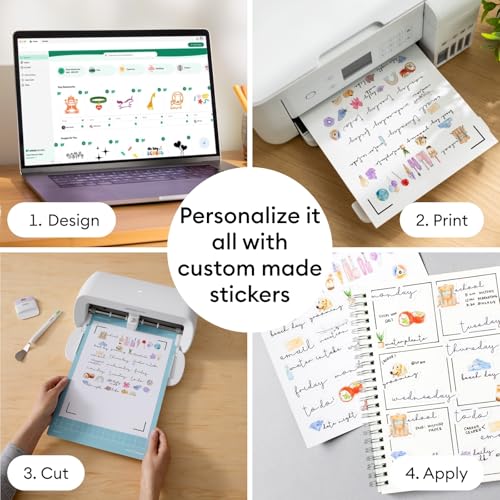 Image of Cricut Joy Xtra Cutting Machine Ultimate Sticker Making Bundle - Includes Printable Sticker Paper, Smart Vinyl Sampler, Transfer Tape, Tools & Project Design Guides, Portable DIY Die-Cutting Machine