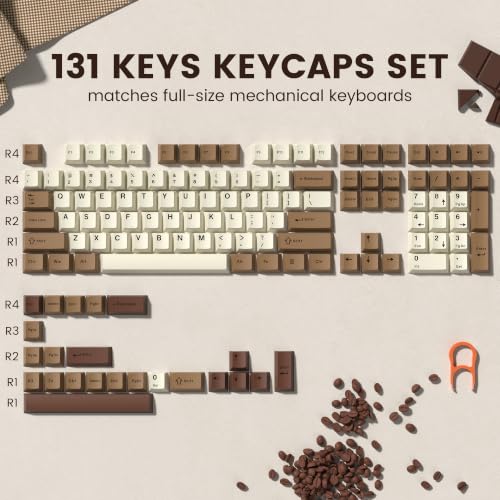Image of dagaladoo Double Shot PBT keycaps Coffee, Cherry Profile Keyboard Keycaps