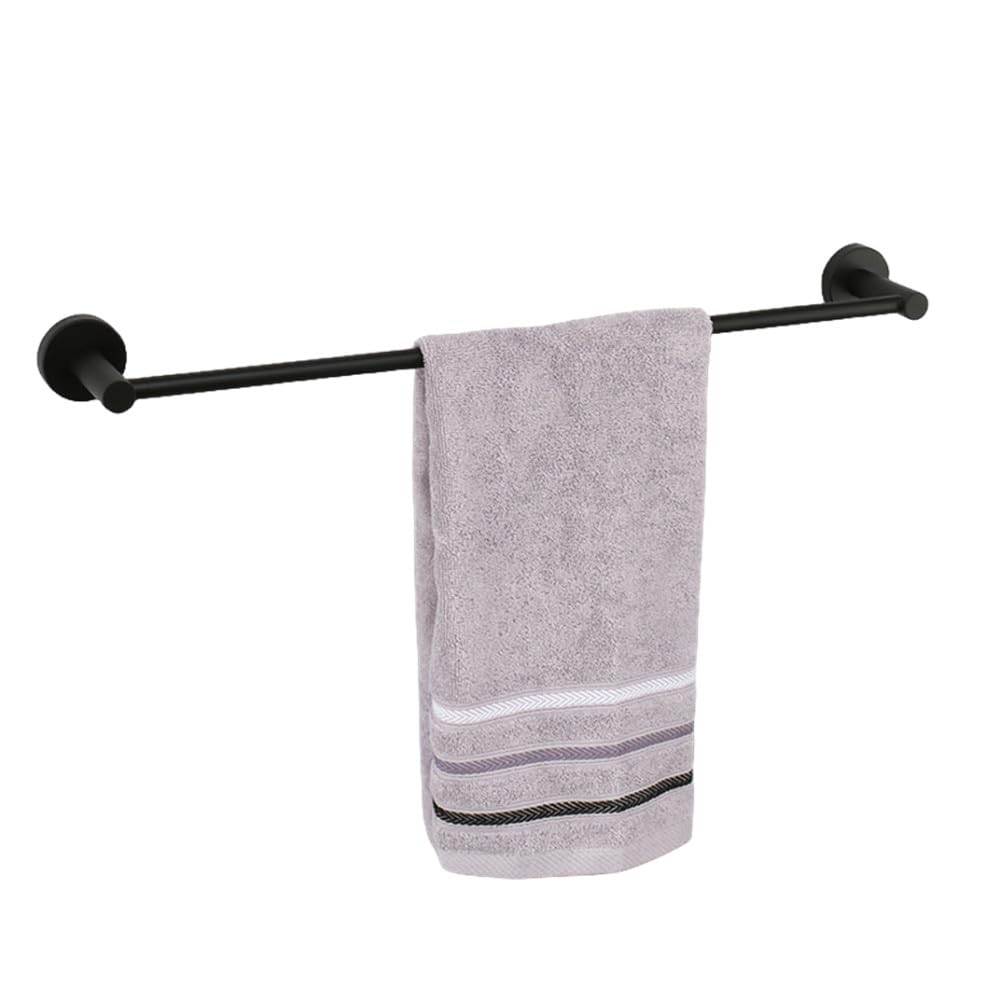 Porte-serviettes noir mat et accessoires inox pour une salle de bain chic