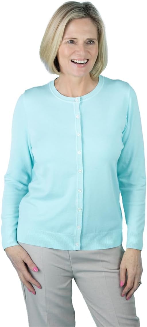 Fashion Friendly Soft Knit Cardigan - Aqua Size 12