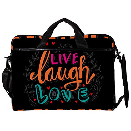 Maletín bandolera para portátil de 14 a 15,4 pulgadas Love Laugh Live antidesgaste