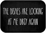 Mat for Floor The Dishes are Looking at Me Dirty Again Inspired Rae Dunn Style Kitchen Floor Mat Anti Slip Kitchen Floor Mat Cooking Rug Welcome Mats for Home Indoor Kitchen 30'X 18'