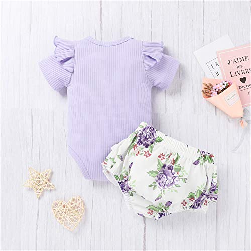Image of Catpapa Newborn Baby Girl Romper Jumpsuit Bodysuit +Pants Shorts+Headband Outfit Set