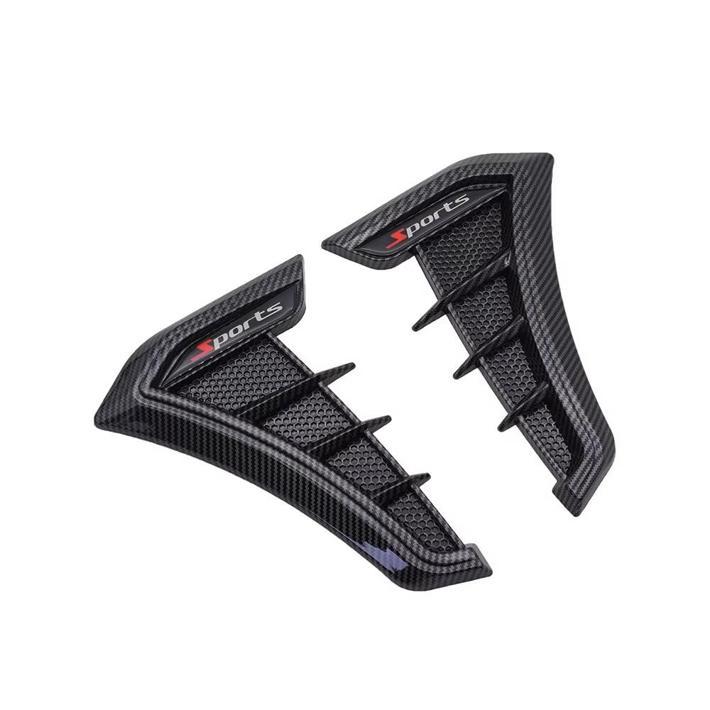 Woniyal Car Side Fender Vent Air Flow Intake Scoop Cover for VW Touran, Carbon Fiber Style Automotive Exterior Decorative Sticker 2 Pcs,Carbon fiber style
