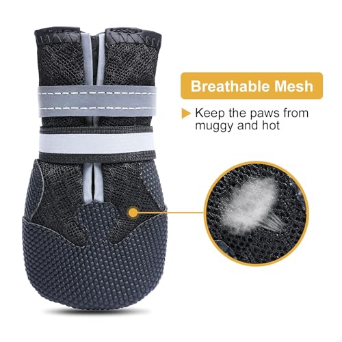 Breathable Mesh Dog Boots Nonslip Soft Rubber Sole Dog Shoes for Medium Large Dogs (Pack of 4) Breathable Mesh Dog Boots Nonslip Soft Rubber Sole Dog Shoes for Medium Large Dogs (Pack of 4)