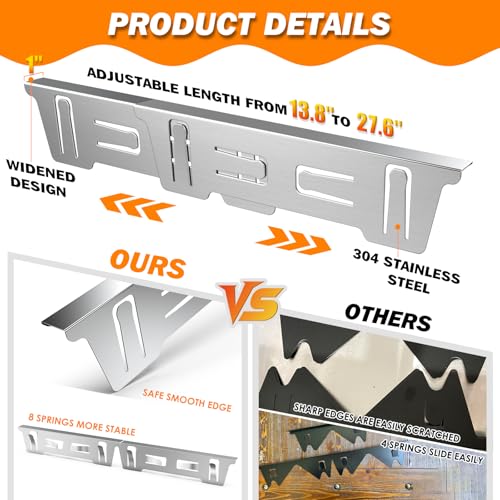 Image of Stove Gap Covers Stainless Steel, Stove Gap Filler Between Stove and Counter, Stove Gap Guards and Range Trim Kit, Easy Retractable Length 13.8 inch to 27.6 inch, Width 1 inch, Heat-Resistant Stove Guard (2 Pack)