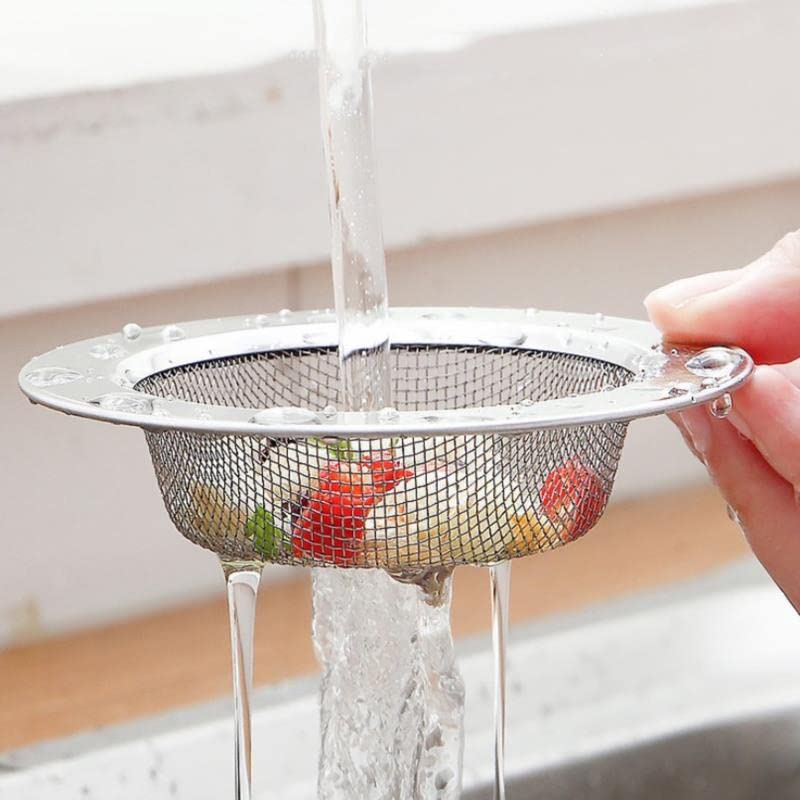 Image of BATH GURU Stainless Steel 304 Grade Kitchen Sink Drain Protector Filter Stopper Mesh Jali for Waste Coupling of Kitchen Sink Wash Basins Pack of 2