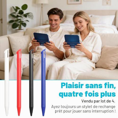 Xahpower Stylet pour New 3DS XL, Lot de 4 Stylet Tactile Remplacement Compatible avec Nintendo New 3DS XL – vue 7