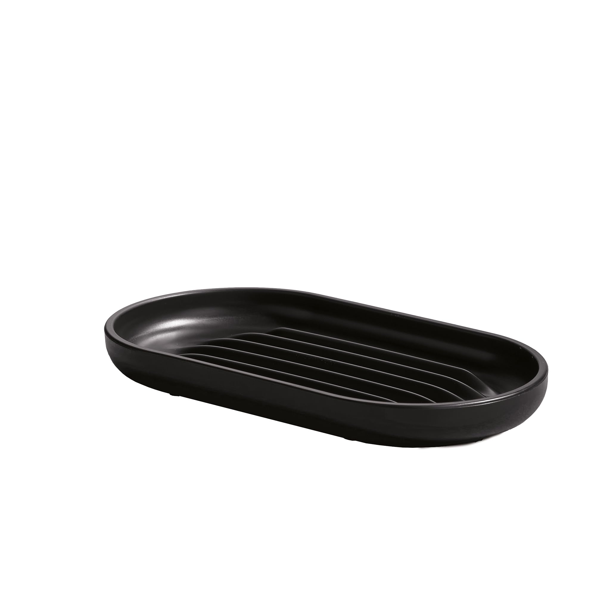 ReBorn Recycled Soap Dish - Bathroom Tidy Soap Tray - With Deep Air-flow Ridges to Help Dry Soap Quickly - Easy to Clean - Made in Britain from Recycled Materials (Graphite Black, Soap Dish)
