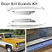 FEIMAOTUI Aluminum Door Sill Trim Kit 4PCS Compatible with 1973–1977 Chevy C10 C20 C30 K10 K20 K30, GMC C15 C25 C35 K15 K25 K35 Pickup, Aluminum Door Sill Plates Replacement