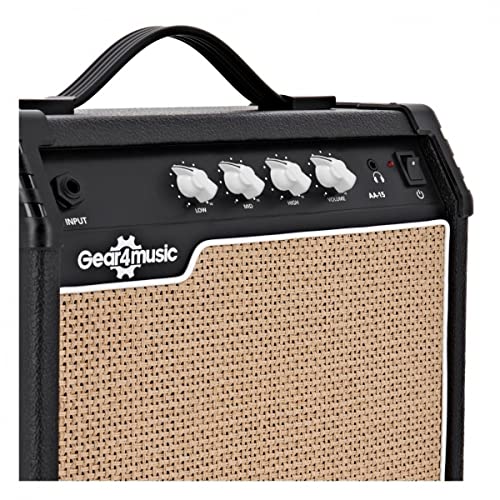 Gear4music Amplificador de práctica de 15W para Guitarra acústica con Ecualizador de 3 Bandas - imagen 4