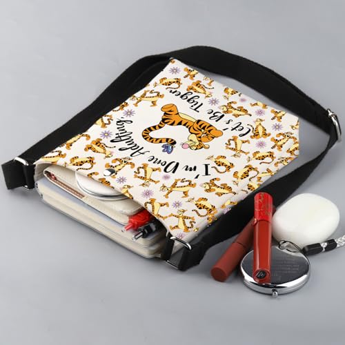CMNIM Cartoon Tigger Crossbody Bag Cartoon Movie Fan Gift Tigger Lover Gift I'm Done Adulting Let's Be Tigger Crossbody Purse4