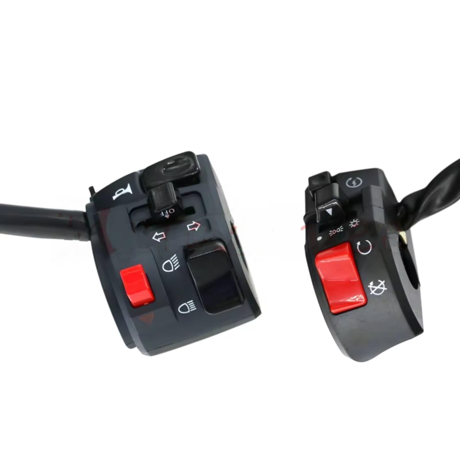Interruttore Manubrio Da Moto 22mm Per L'avvio Della Luce Del Fendinebbia Elettrico Pulsante Clacson Universale Comando Manubrio(Left Right)