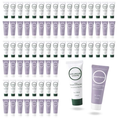 Travel Size Mini 2-in-1 Shampoo &amp; Body Wash and Body Lotion Bulk, 100 Pack