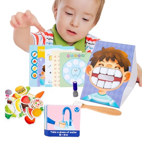 Juego de dentista pedagógico para destreza fina y tarjetas didácticas