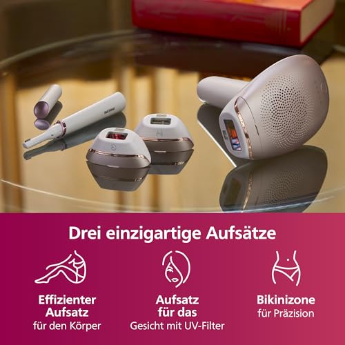 Foto von Philips Lumea IPL 7000 Series Haarentfernungsgerät – Alternative zur Laserhaarentfernung – 3 Aufsätze für Körper, Gesicht & Bikinizone, inkl. Korrekturtrimmer (BRI923/00)