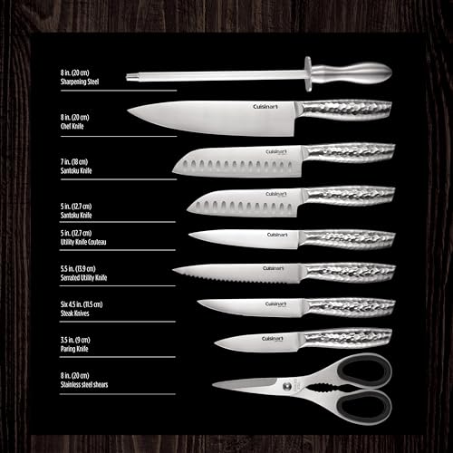 Cuisinart 15-Piece Couteau japonais ensemble de blocs, acier inoxydable, finition à la main (HHC-15AMC)