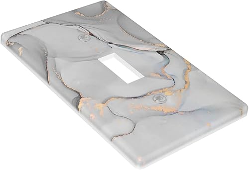 Miniatura 3 de Placa de pared de mármol de 1 cuadrilla, cubierta decorativa para interruptor de luz de palanca individual, cubierta moderna abstracta para