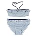 Produktbild Changhants 8-16 Y Mädchen Bikini Set Kinder Zweiteilige Bademode Mädchen 2-teiliger Badeanzug Kind Sommer Badeanzug Weiß und Dunkelblau Streifen Tankini Kinder Strandkleidung