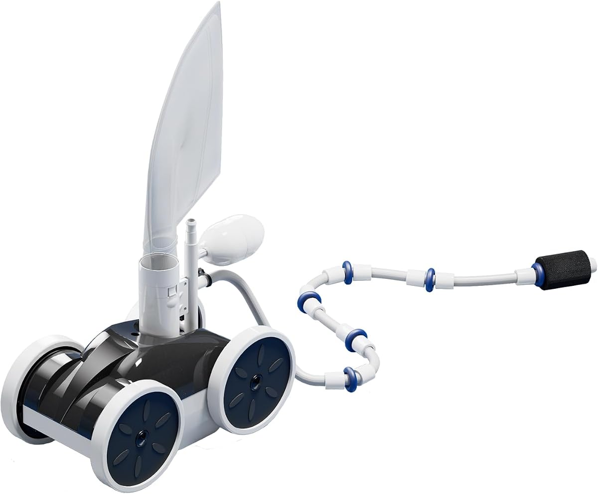 MAKHOON Upgrade Pool Pressure Side Sweeper – Limpiador de piscinas profesional para una limpieza eficiente de la piscina, diseño estable de la estructura de 4 ruedas