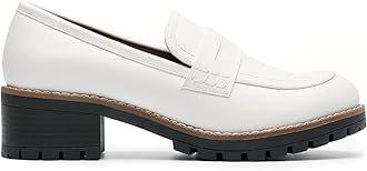 DREAM PAIRS Women's Platform Chunky Heeled Loafers, Womens Business Casual Shoes