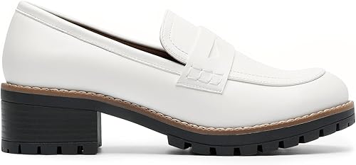 Vista 2 de DREAM PAIRS Mocasines de tacón grueso con plataforma para mujer, zapatos casuales de negocios para mujer