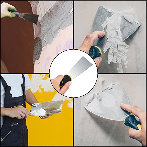5 Pcs Putty Knife Set, 1" 2" 3" 4" 5" Stainless Steel Paint Scraper, Spackle Knife Set, Putty Knives, Wallpaper Paint Scraper Tool For Repairing Drywall Spackle Mud, Taping, Plaster Tools #TOP6