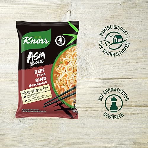 Foto von Knorr Asia Noodles Instant Nudeln Rind-Geschmack asiatisches Nudelgericht fertig in nur 4 Minuten 11x 68 g