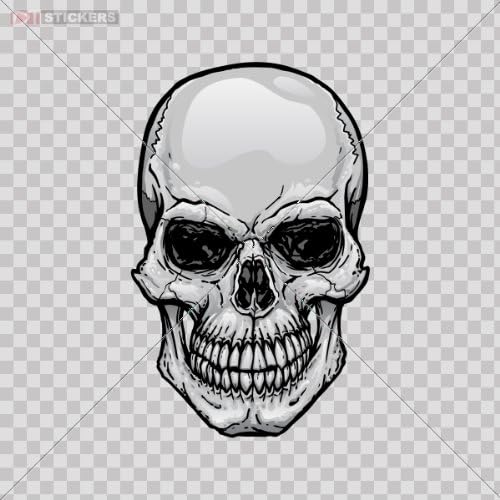 Decals Sticker Creepy Skull Color Print (7 X 4.4 Inch) Se425 Size: 5 X 3.2 Inches Vinyl color print