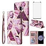 Asuwish Compatible with Samsung Galaxy S9 Plus Wallet Case Tempered Glass Screen Protector Leather...